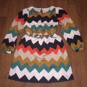 Xhilaration Color Block Chevron Dress